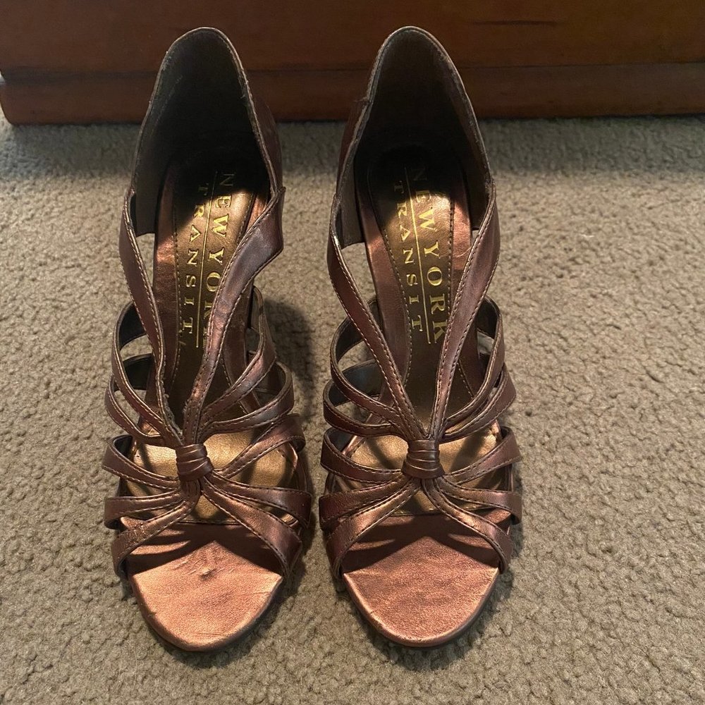 Bronze Open Toe Heels
